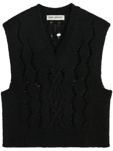 OUR LEGACY Cable Michigan tank top Black W4243CBF