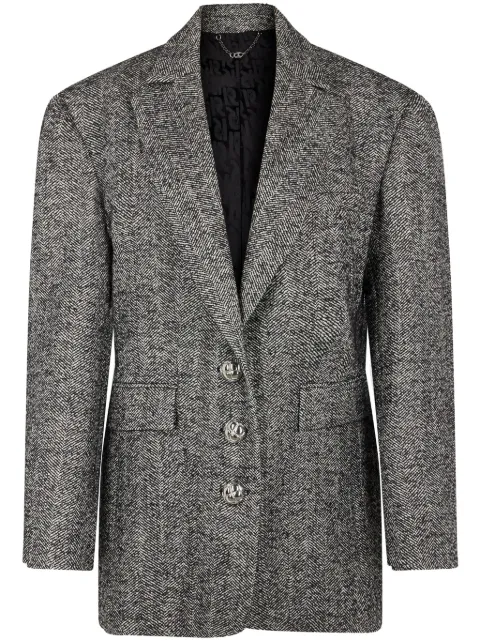 Rabanne herringbone-pattern wool blazer Black 24HCVE001LA0332