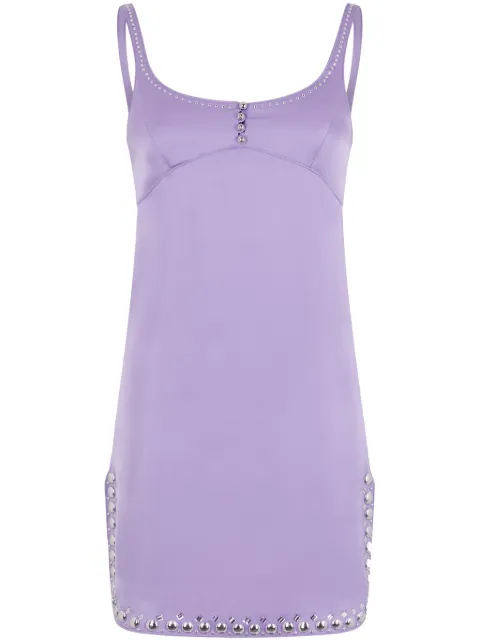 Rabanne satin-finish short dress Purple 24HCRO003PO0336