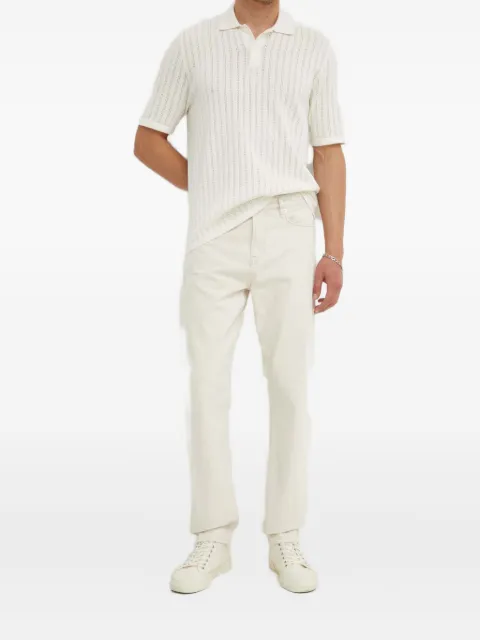 SAMSOE SAMSOE logo-patch five-pocket jeans Neutrals M24200011