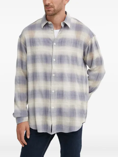 SAMSOE SAMSOE checked-pattern shirt Blue M24200066