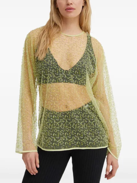 SAMSOE SAMSOE beaded long-sleeve blouse Green F24200140