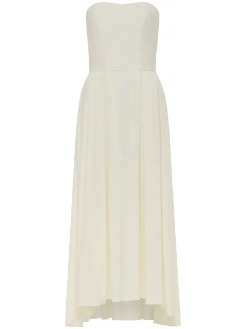 AZEEZA Ezra midi dress Neutrals EZRAMIDISATINCREAM
