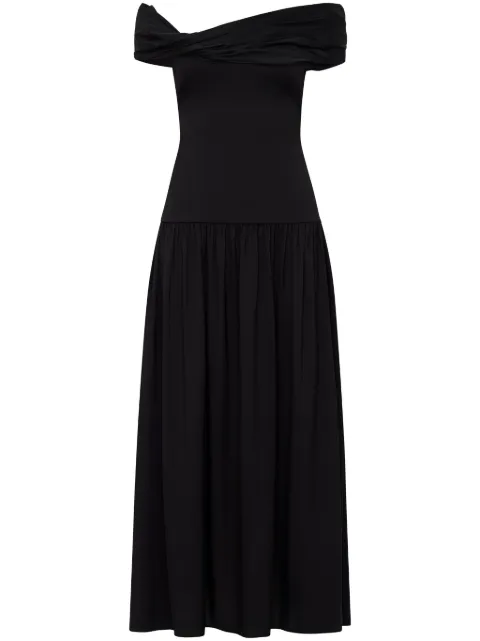 AZEEZA Veda midi dress Black VEDAMIDISATINBLACK