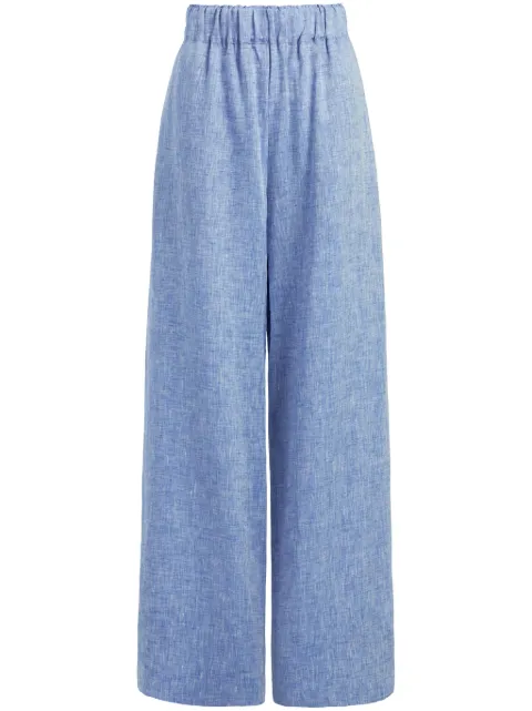 BONDI BORN Universal linen trousers Blue RTW204LIDEN