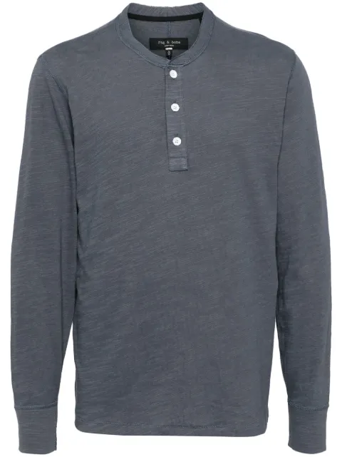 rag & bone Classic Flame Henley polo shirt Blue MBC22FT037TL37