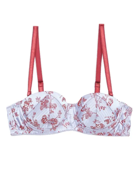Fleur Du Mal rose-jacquard balconette bra Blue BR04710974