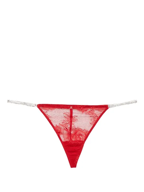 Fleur Du Mal Crystal Bouquet lace V-string Red PY03600323