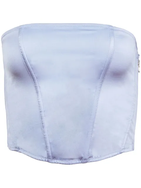 Fleur Du Mal silk corset top Blue TP06380707