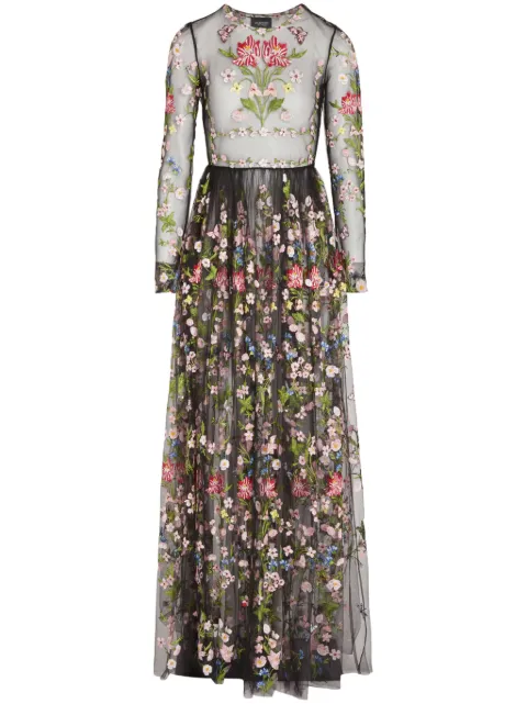Giambattista Valli botanical tulle dress Black 24FWSVCA5101B8EMB