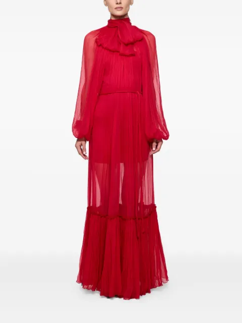 Atu Body Couture pleat-detail maxi dress Red AT25022