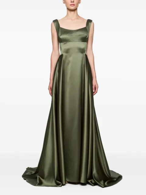 Atu Body Couture V-back satin gown Green AT23265
