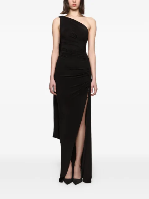 Atu Body Couture asymmetric ruched maxi dress Black AT24037