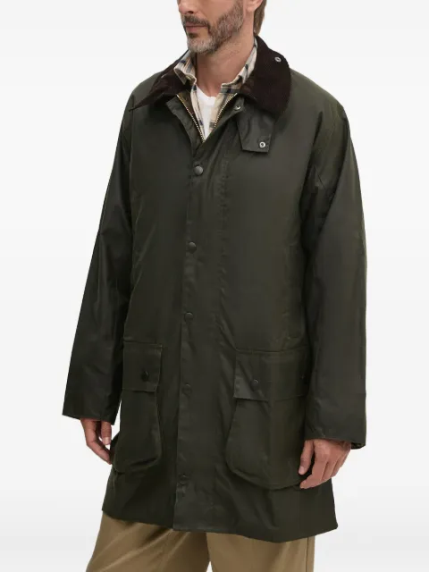 Barbour corduroy-collar coat Green MWX0008OL99