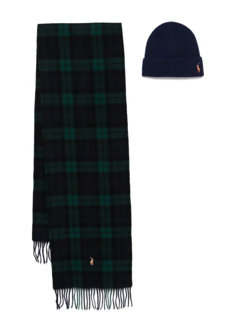 Polo Ralph Lauren Polo Pony scarf and beanie set Blue 449959530002
