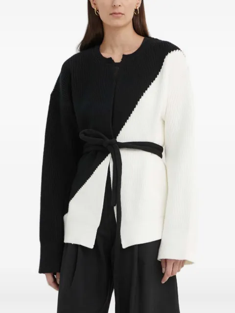 AERON diagonal-ribbed knit cardigan Black PU243485