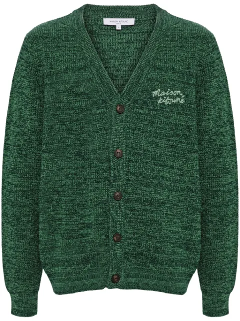 Maison Kitsuné handwriting comfort cardigan Green MM00501KT10630015