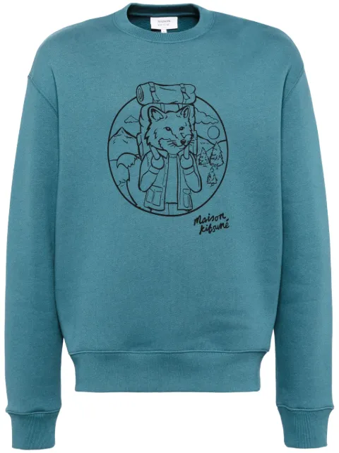 Maison Kitsuné rambling fox sweatshirt Blue NM00314KM0307P446