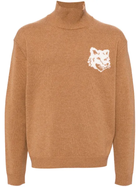 Maison Kitsuné fox head intarsia comfort jumper Neutrals NM00807KM0329P270