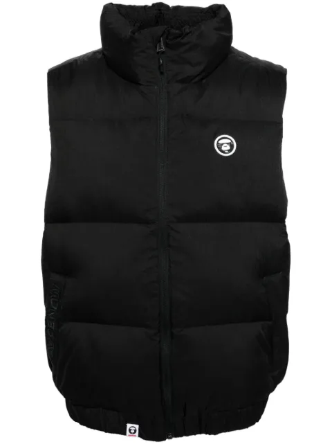 AAPE BY *A BATHING APE® logo-patch down vest Black ADN7653XXN