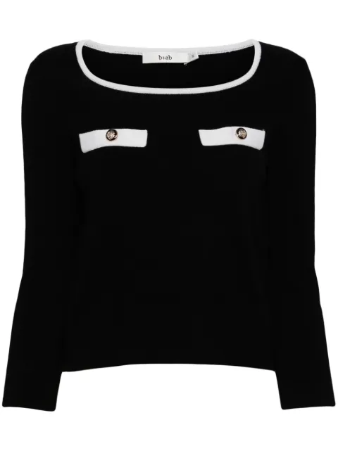 b+ab round-neck cropped knitted top Black 4F314AS