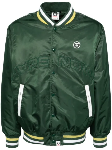 AAPE BY *A BATHING APE® logo-patch bomber jacket Green AJK7656XXN