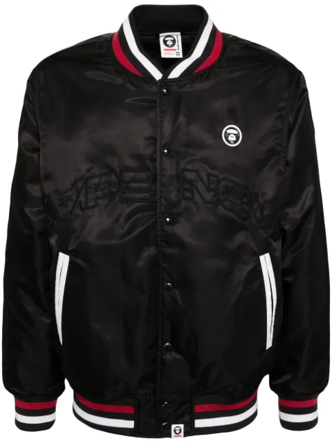 AAPE BY *A BATHING APE® logo-patch bomber jacket Black AJK7656XXN