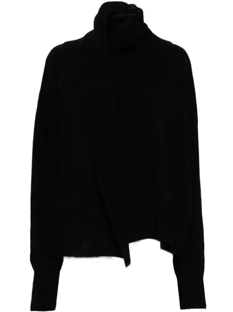 TOTEME draped scarf jumper Black 244WRT0368YA0099041