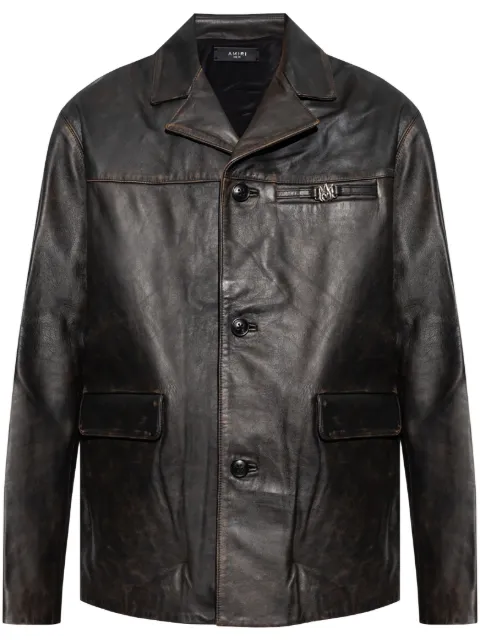 AMIRI single-breasted leather jacket Black AMLTJT1004