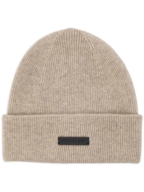 Fear Of God logo-patch beanie Neutrals FG870033CAS