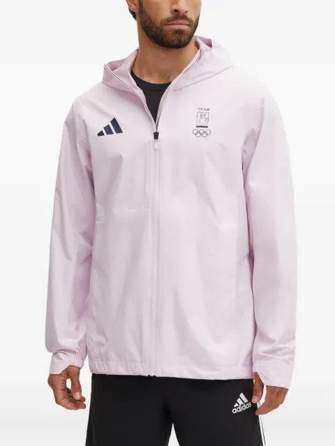 adidas hooded-neck jacket Pink JD8022