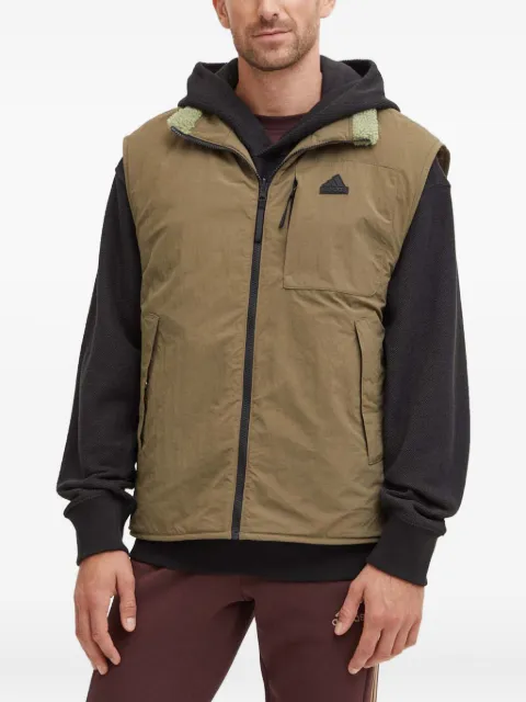 adidas fleece-lined zip-up vest Green IZ4659
