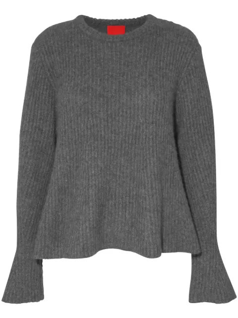 Cashmere In Love flared knitted jumper Grey ATLASTHUNDER