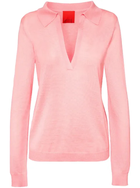 Cashmere In Love Lane polo top Pink LANESHERBETPINK
