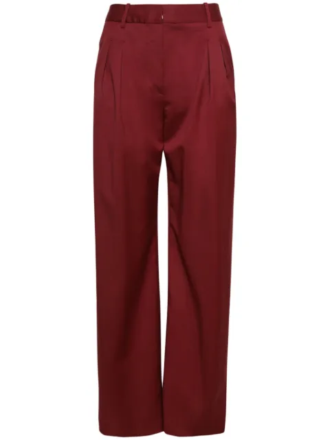 LouLou de Saison silk high-waisted trousers Red SBIRU