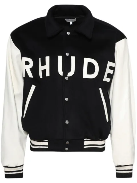 RHUDE Collegiate bomber jacket Black RHFW24JA02016