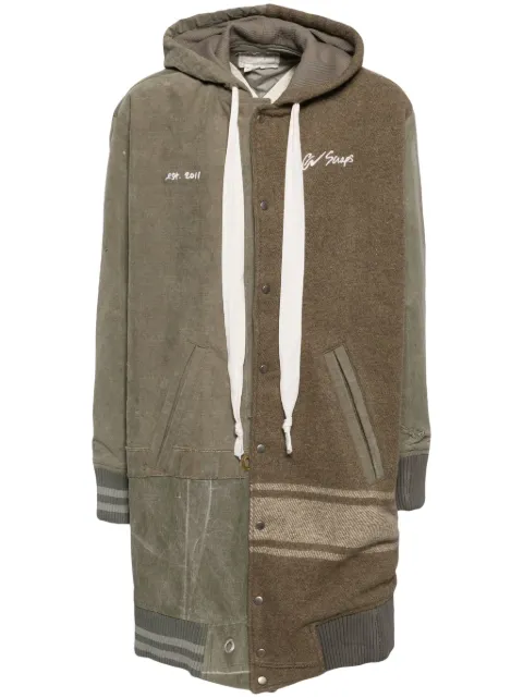 Greg Lauren logo-embroidered patchwork jacket Brown GM038