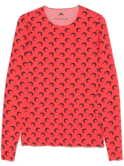 Marine Serre Moonogram-pattern top Red WTS006ACJER0001