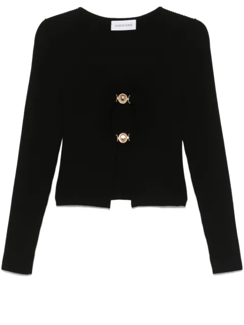 Marine Serre knit cardigan Black WTK068ACKNI0514