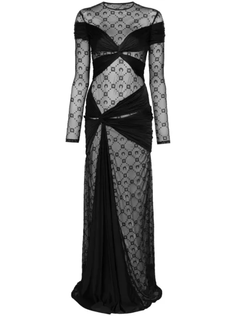 Marine Serre draped jersey knotted dress Black WDR339ARJER0018