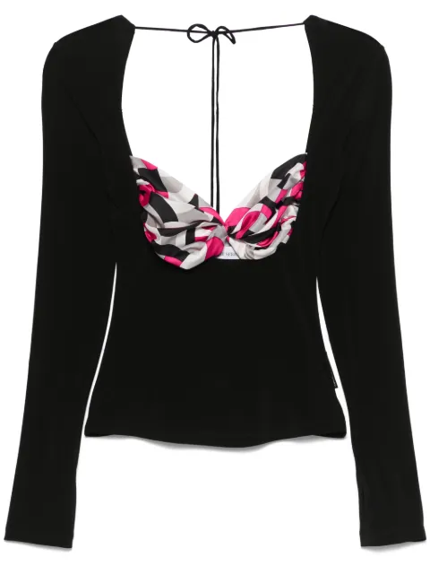 Marine Serre scarf-detailing blouse Black WTO427AUWOV0028