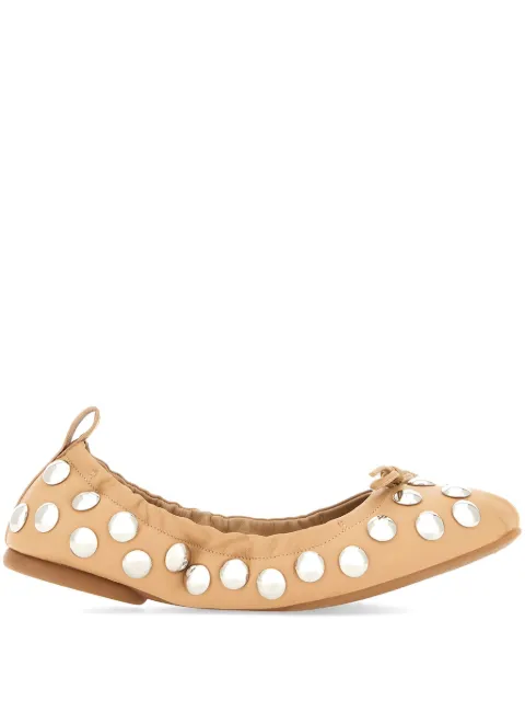 Hogan stud-embellished ballet flats Neutrals HXW6840FQ22QZB