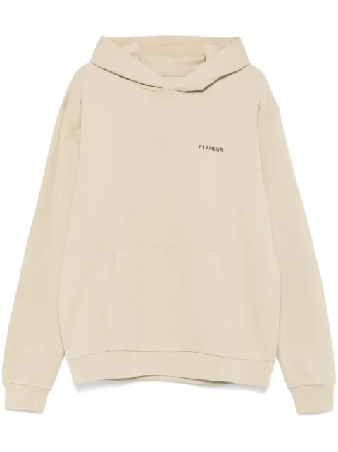 FLÂNEUR rubberised-logo hoodie Neutrals F14107