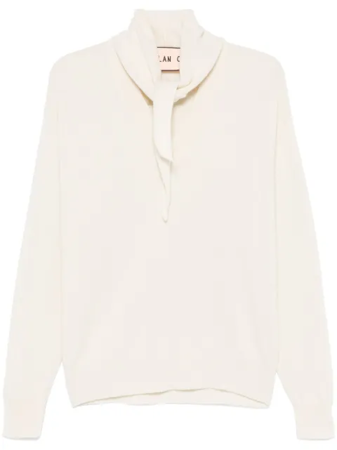 Plan C shawl-embellished sweater Neutrals MVCME50K00FW009