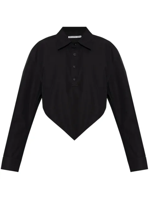 Alexander Wang pointed organic-cotton shirt Black 1WC4241943001