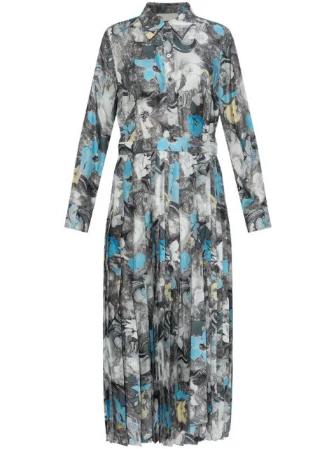 Tory Burch printed pleated midi dress Blue 153880