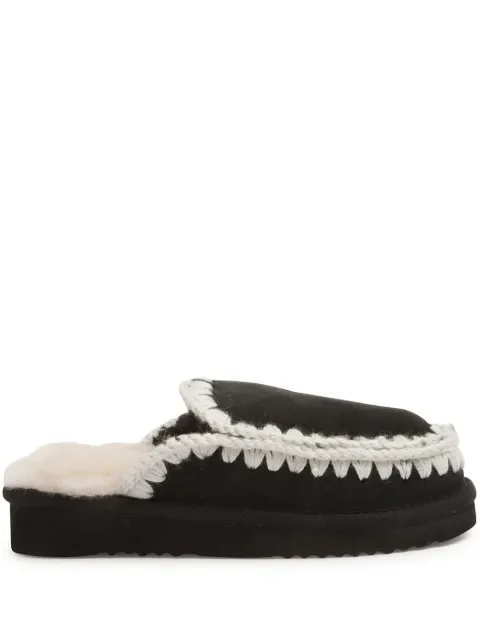 Mou slip-on style slippers Black FW101125A