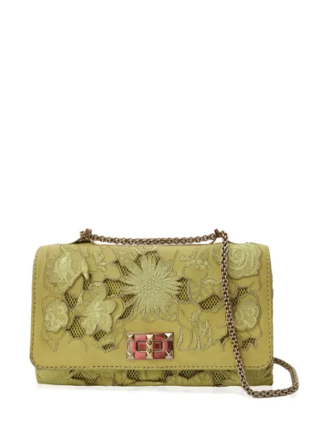Valentino Garavani Pre-Owned embroidered shoulder bag Yellow CSJL8148