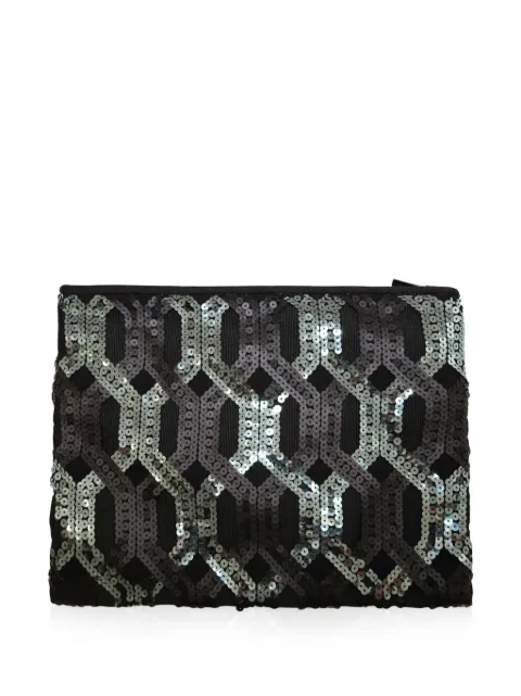 Miu Miu Pre-Owned sequinned clutch bag Black DPVC8124