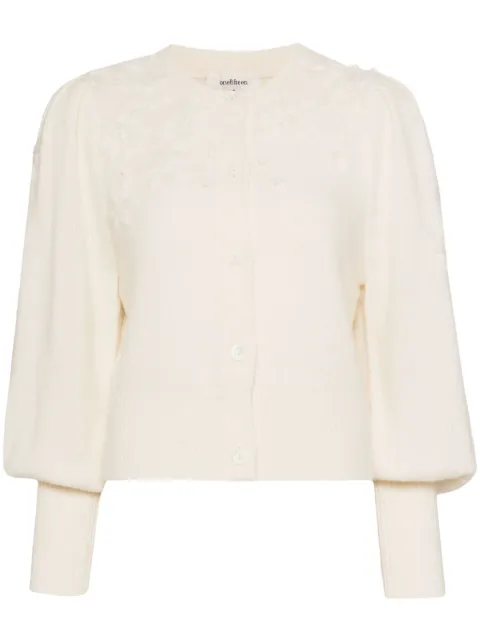 Onefifteen floral-embroidered cardigan White OF2446B